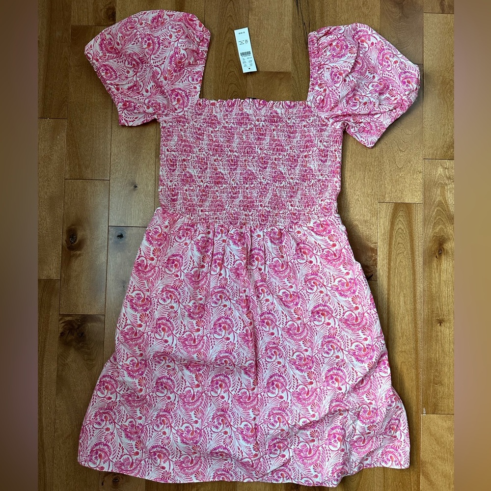 J.Crew Smocked Puff Sleeved Mini Dress